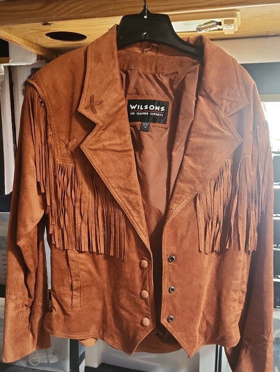Wilsons Leather Jackets & Blazers - Wilsons Leather Suede Fringe Jacket - Chestnut